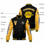 Custom Black Yellow Varsity Jackets for Men Women Youth Personalized Letterman Jackets