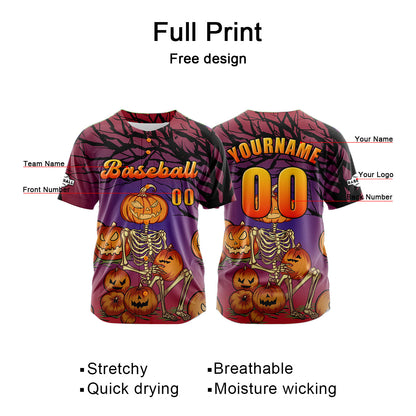 Custom Dark Red Button Down Baseball Jersey for Men Women Adult Youth Print Name Number Logo