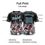 Custom Black White Button Down Baseball Jersey for Men Women Adult Youth Print Name Number Logo