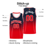 Custom Basketball Jersey Personalized Stitched Team Name Number Logo Navy&Red