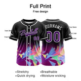 Custom Black Purple Button Down Baseball Jersey for Men Women Adult Youth Print Name Number Logo