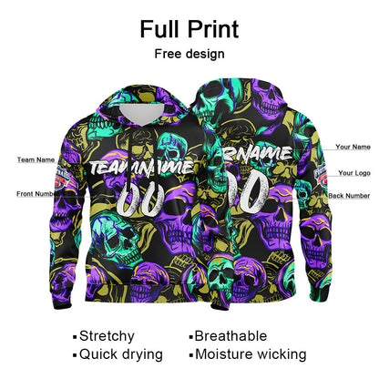 Custom Sweatshirt Hoodie For Man Woman Girl Boy Print Your Logo Name Number Yellow&Purple