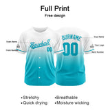 Custom Full Print Design  Baseball Jersey Blue