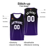 Custom Basketball Jersey Personalized Stitched Team Name Number Logo Black&Purple