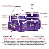 Custom Purple White All-Over Print Double Layer Insulated Cooler Bag - Waterproof 600D Oxford Picnic Tote for Team Events & Outdoor BBQ
