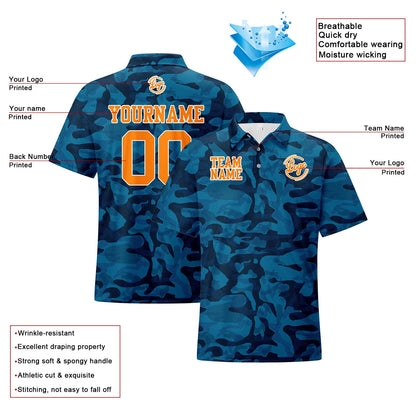 Custom Football Polo Shirts  Add Your Unique Logo/Name/Number Camouflage-Navy