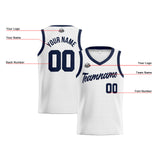 Custom White Navy Basketball Jersey for Men Women Adult Youth Stitched Name Number Logo