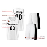 Custom White-Black Basketball Jersey for Men Women Adult Youth Stitched Name Number Logo