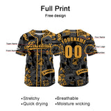 Custom Gray Baseball Jersey Print Personalized Name, Number and Logo