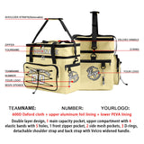 Custom Yellow Black All-Over Print Double Layer Insulated Cooler Bag - Waterproof 600D Oxford Picnic Tote for Team Events & Outdoor BBQ