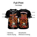 Custom Black Button Down Baseball Jersey for Men Women Adult Youth Print Name Number Logo