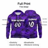 Custom Sweatshirt Hoodie For Man Woman Girl Boy Print Your Logo Name Number Purple