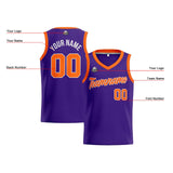 Custom Purple Orange Basketball Jersey for Men Women Adult Youth Stitched Name Number Logo