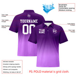 Custom Purple Light Purple Football Gradient Polo Shirts  Add Your Unique Logo/Name/Number