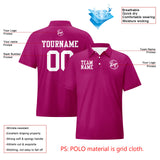 Custom Fuchsia White Football Polo Shirts  Add Your Unique Logo/Name/Number