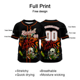 Custom Black Button Down Baseball Jersey for Men Women Adult Youth Print Name Number Logo