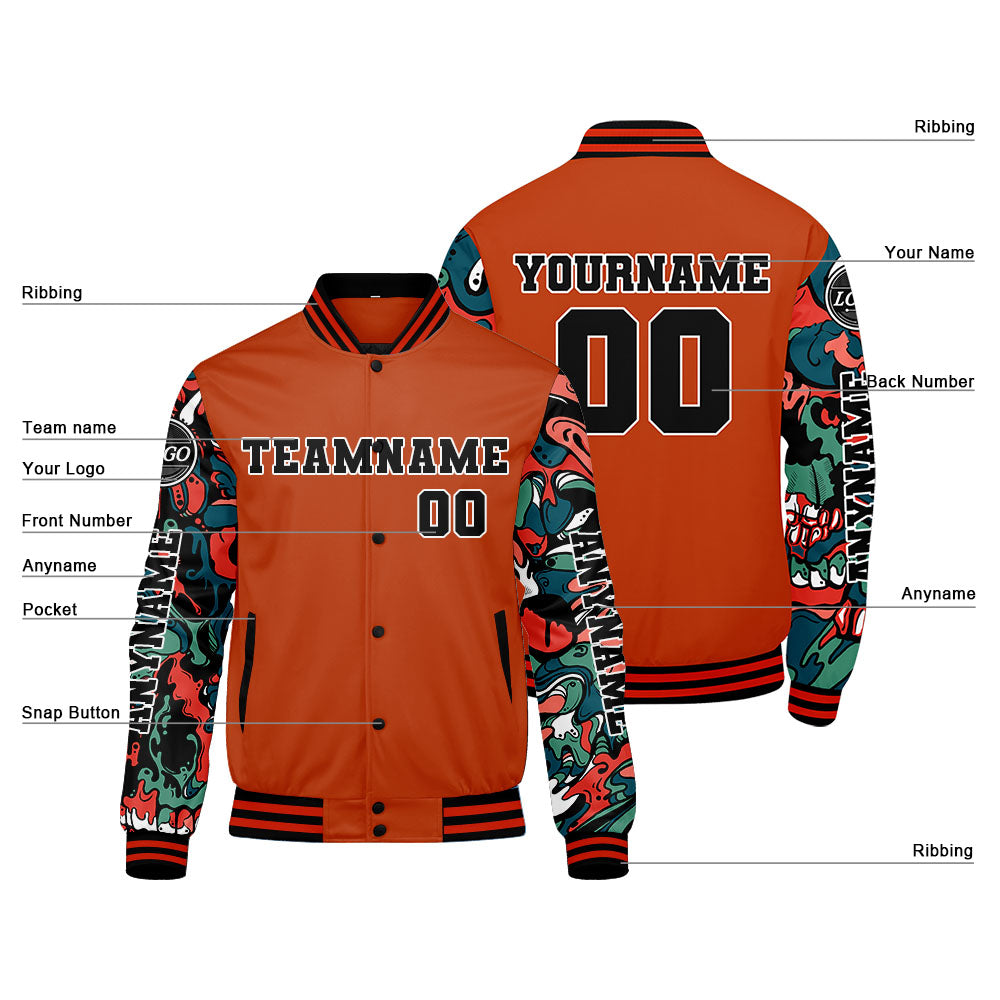 Custom Orange Varsity Jackets for Men Women Youth Personalized Letterman Jackets