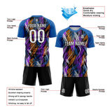 Custom Black Blue Uniform Jersey Kids Adults Personalized Set Jersey Shirt