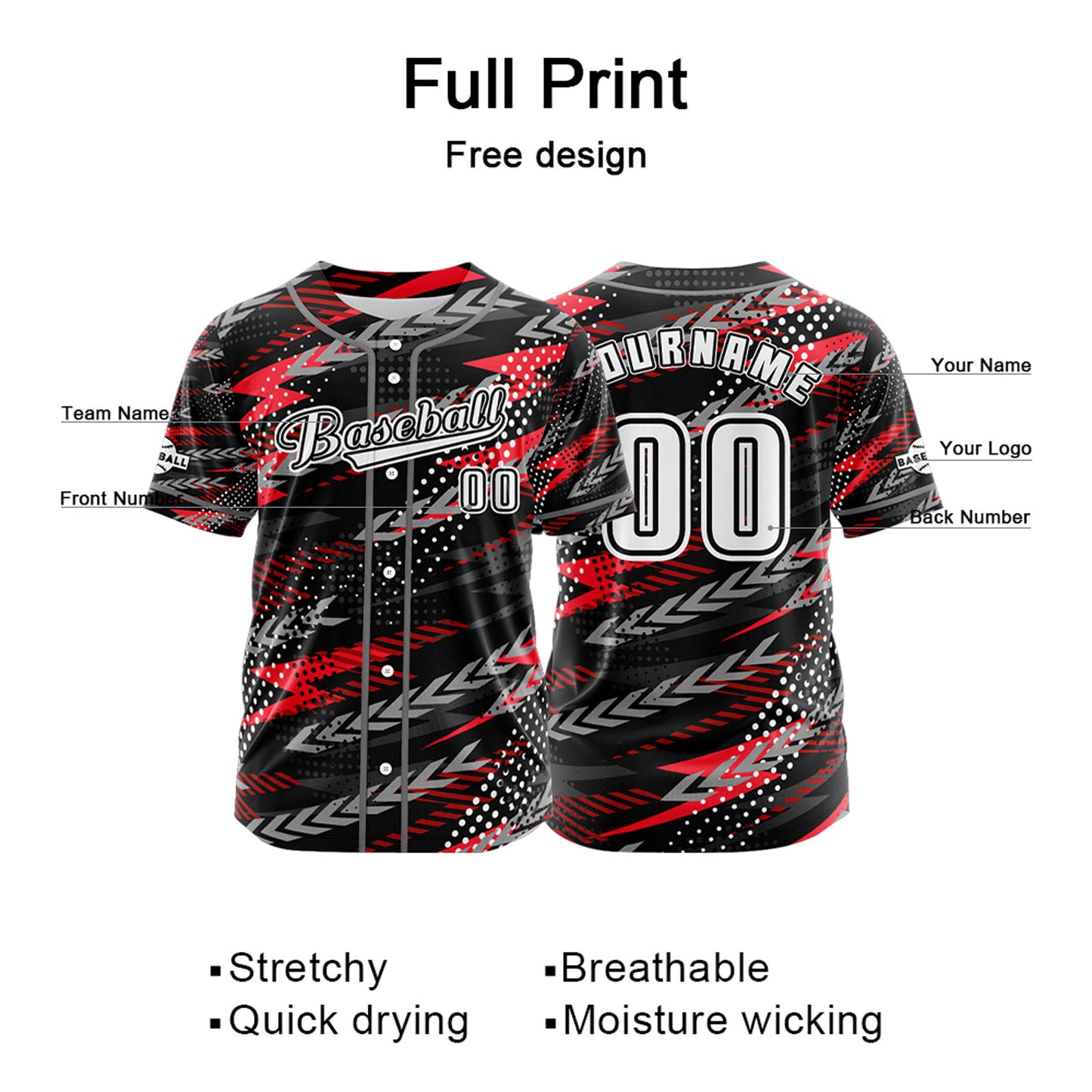 Custom Black Button Down Baseball Jersey for Men Women Adult Youth Print Name Number Logo