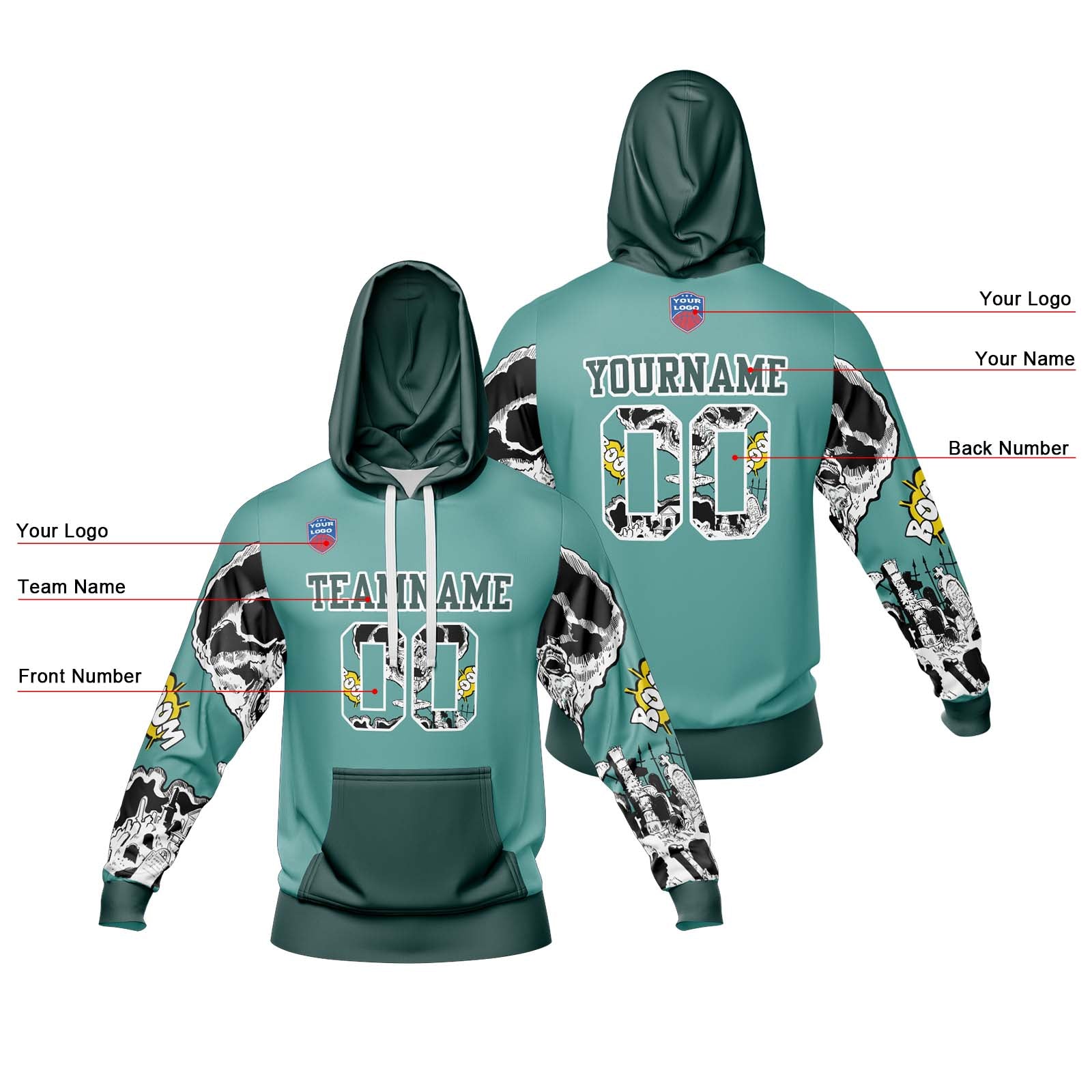 Custom Gradient Hoodie For Man Woman Girl Boy Print Your Logo Name Number