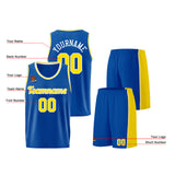 Custom Royal-Yellow Basketball Jersey for Men Women Adult Youth Stitched Name Number Logo