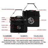 Custom Black Double Layer Insulated Cooler Bag - 600D Oxford Waterproof Picnic Tote for Camping, Hiking & BBQ - Large Capacity Thermal Lunch Bag