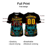 Custom Black Baseball Jersey Print Personalized Name, Number and Logo