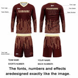 Custom Dark Red Light Yellow Basketball Soccer Football Shooting Long T-Shirt for Adults and Kids