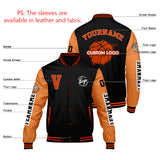 Custom Black Dull Orange Varsity Jackets for Men Women Youth Personalized Letterman Jackets