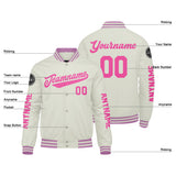 Custom Cream Varsity Jackets for Men Women Youth Personalized Letterman Jackets