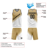 Custom Brown White Reversible Basketball Suit for Adults and Kids Personalized Jersey