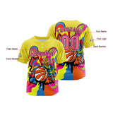 Custom  Yellow Button Down Baseball Jersey for Men Women Adult Youth Print Name Number Logo