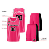 Custom Pink-Black Basketball Jersey for Men Women Adult Youth Stitched Name Number Logo
