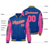Custom Royal Pink Varsity Jackets for Men Women Youth Personalized Letterman Jackets