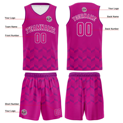 Custom Dark Pink Basketball Jersey Uniform Suit Printed Your Logo Name Number