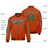 Custom Dark Green Orange Varsity Jackets for Men Women Youth Personalized Letterman Jackets