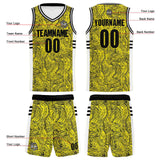 Custom Black Yellow Reversible Basketball Suit for Adults and Kids Personalized Jersey