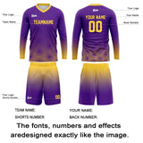 Custom Yellow Purple Basketball Soccer Football Shooting Long T-Shirt for Adults and Kids