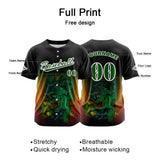Custom Black Button Down Baseball Jersey for Men Women Adult Youth Print Name Number Logo