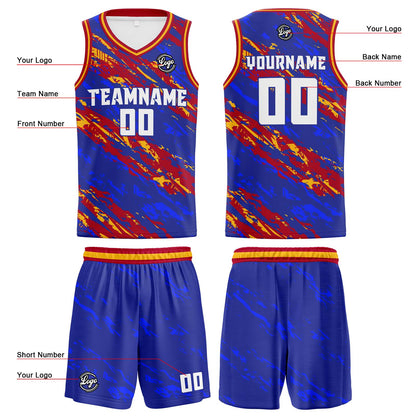 Custom Royal Red Reversible Basketball Suit for Adults and Kids Personalized Jersey