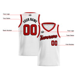 Custom White Red Basketball Jersey for Men Women Adult Youth Stitched Name Number Logo