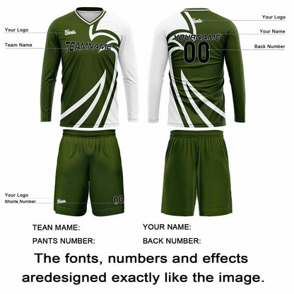 Custom Olive Green Basketball Soccer Football Shooting Long T-Shirt for Adults and Kids