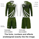 Custom Olive Green Basketball Soccer Football Shooting Long T-Shirt for Adults and Kids