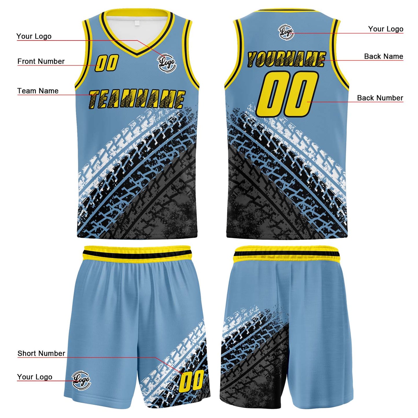 Custom Steel Blue Basketball Jersey Uniform Suit Printed Your Logo Name Number
