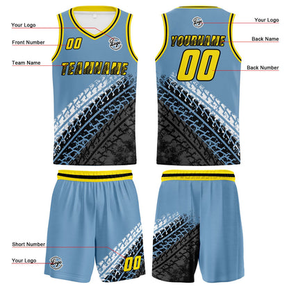 Custom Steel Blue Basketball Jersey Uniform Suit Printed Your Logo Name Number