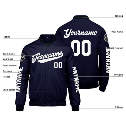 Custom Navy Varsity Jackets for Men Women Youth Personalized Letterman Jackets