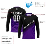 Custom Basketball Soccer Football Shooting Long T-Shirt for Adults and Kids Black&Purple