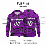 Custom Sweatshirt Hoodie For Man Woman Girl Boy Print Your Logo Name Number Purple