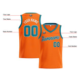 Custom Orange Teal Basketball Jersey for Men Women Adult Youth Stitched Name Number Logo
