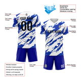 Custom Soccer Uniform Jersey Kids Adults Personalized Set Jersey Worn&Royal&White